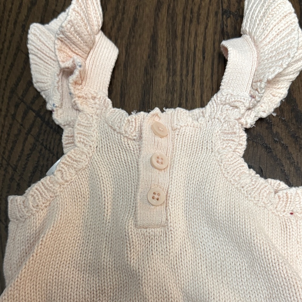 Pink Floral Knit Baby One-Piece Bodysuit - Picture 6 of 7